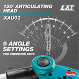 Makita XAU03Z 18V LXT Lithium-Ion Brushless Cordless 8" Extendable Articulating Pole Saw, Tool Only - 12