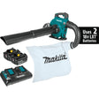 Makita XBU04PTV 36V (18V X2) LXT Brushless Blower Kit with Vacuum Attachment Kit, dual port charger (5.0Ah)