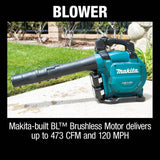 Makita XBU04PTV 36V (18V X2) LXT Brushless Blower Kit with Vacuum Attachment Kit, dual port charger (5.0Ah) - 7