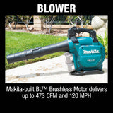 Makita XBU04ZV 36V (18V X2) LXT Brushless Blower with Vacuum Attachment Kit (Tool Only) - 9