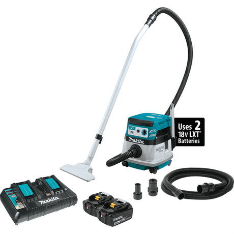 Makita XCV08PT 18V X2 LXT (36V) Brushless 2.1 Gal HEPA Dust Extractor, AWS