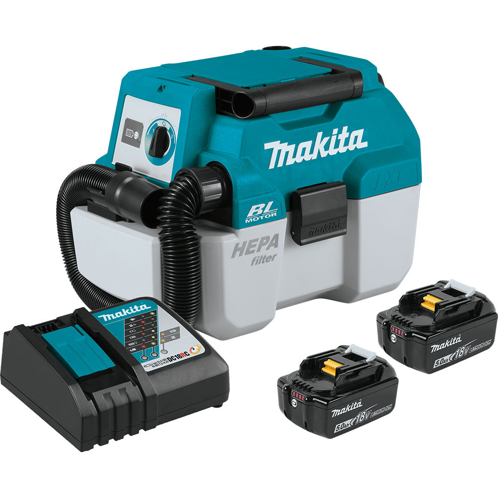 Makita XCV11T 18V LXT Portable Wet/Dry Dust Extractor/Vacuum Kit (5.0Ah)