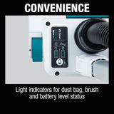Makita XCV19PG 36V (18V X2) LXT Brushless 1.3 Gallon HEPA Filter 12" Upright Vacuum Kit (6.0Ah) - 20