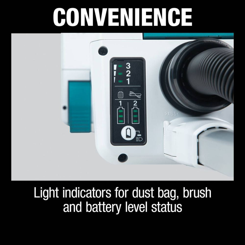 Makita XCV19PG 36V (18V X2) LXT Brushless 1.3 Gallon HEPA Filter 12" Upright Vacuum Kit (6.0Ah) - 20