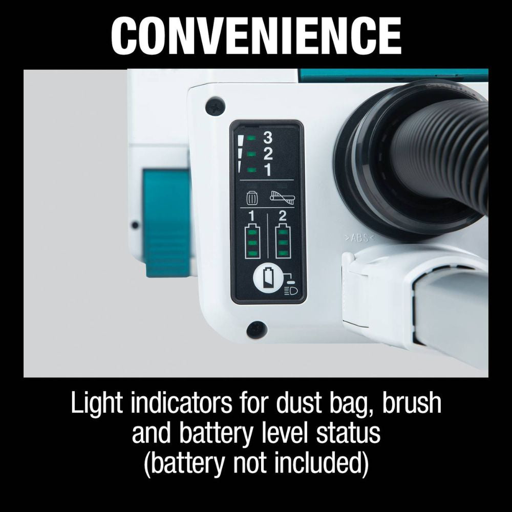 Makita XCV19Z 36V (18V X2) LXT Brushless 1.3 Gallon HEPA Filter 12” Upright Vacuum (Tool Only) - 14