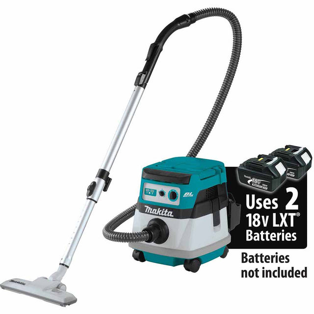 Makita XCV20Z 36V (18V X2) LXT Brushless 2.1 Gallon Wet/Dry Dust Extractor/Vacuum, Tool Only