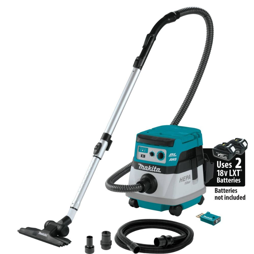 Makita XCV22ZU 36V (18V X2) LXT Brushless 2.1 Gallon HEPA Filter Dry Dust Extractor/Vacuum, AWS, Tool Only - 2