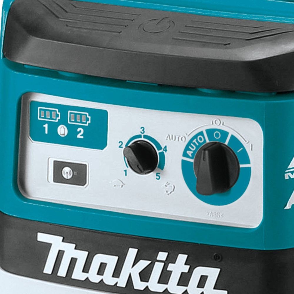 Makita XCV22ZU 36V (18V X2) LXT Brushless 2.1 Gallon HEPA Filter Dry Dust Extractor/Vacuum, AWS, Tool Only - 12