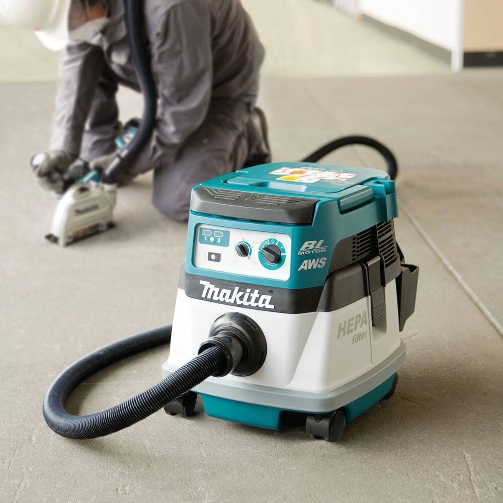 Makita XCV22ZU 36V (18V X2) LXT Brushless 2.1 Gallon HEPA Filter Dry Dust Extractor/Vacuum, AWS, Tool Only - 30
