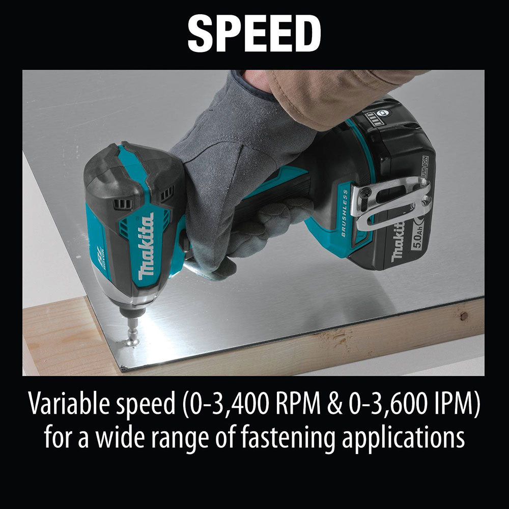 Makita XDT13T 18V LXT Brushless Cordless Impact Driver Kit 5.0Ah - 5