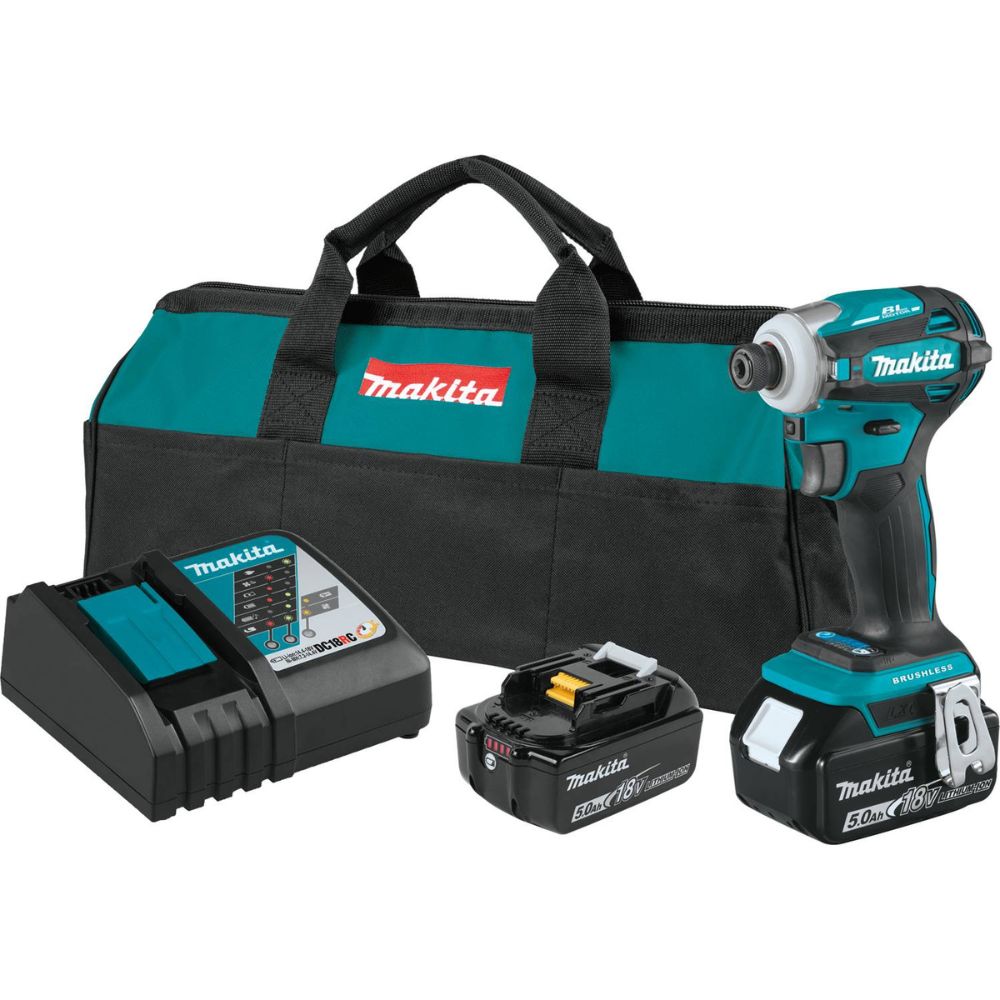 Makita XDT19T 18V LXT Lithium-Ion Brushless Cordless Quick-Shift Mode 4-Speed Impact Driver Kit (5.0Ah)