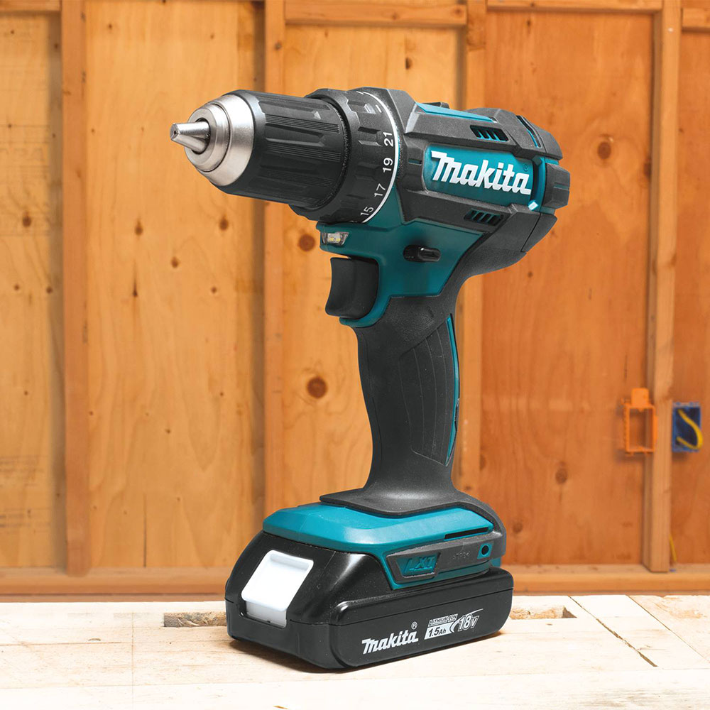 Makita XFD10SY 18V LXT Lithium-Ion Compact Cordless 1/2" Driver-Drill Kit, 480 in. lbs. torque, var. spd., rev., L.E.D. Light, case (1.5Ah) - 9