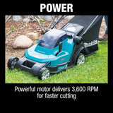 Makita XML05PT 36V (18V X2) LXT 17" Residential Lawn Mower Kit, dual port charger (5.0Ah) - 9