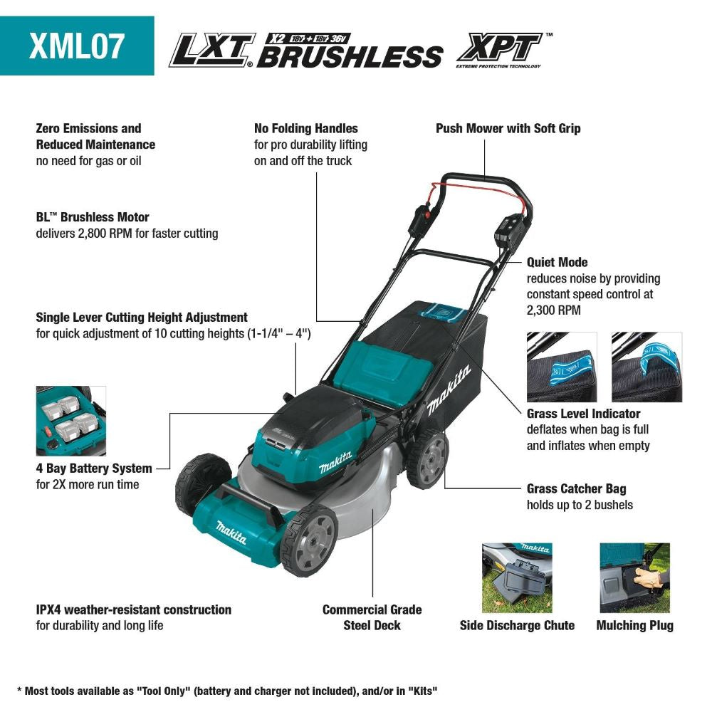 Makita XML07PT1 18V X2 (36V) LXT 21" Lawn Mower Kit - 21