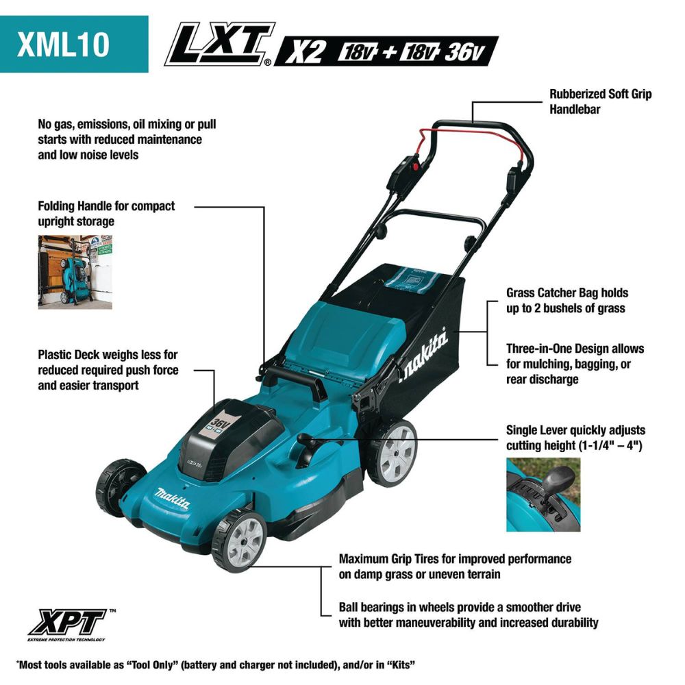 Makita XML10CM1 36V (18V X2) LXT 21" Lawn Mower Kit with 4 Batteries (4.0Ah) - 2