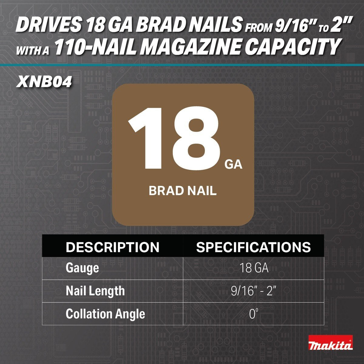 Makita XNB04Z 18V LXT Brushless Cordless 18 Gauge Brad Nailer, Tool Only - 4