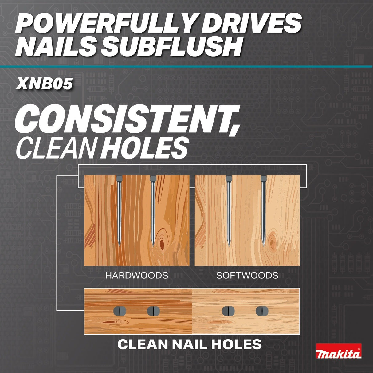 Makita XNB05Z 18V LXT Brushless Cordless 2-1/2" 16 Gauge Straight Finish Nailer, Tool Only - 7