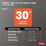 Makita XNB07Z 30 Degree Clipped Head 3-1/2 in. Framing Nailer, Tool Only (Bare Tool) - 6