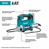 Makita XPG01S1 18V LXT® Lithium-Ion Cordless Grease Gun Kit (3.0Ah) - 9