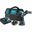 Makita XPH14T 18V LXT Lithium-Ion Brushless Cordless 1/2" Hammer Driver-Drill Kit, 2-speed, var. speed., L.E.D. Light, bag (5.0Ah)