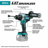 Makita XPH14T 18V LXT Lithium-Ion Brushless Cordless 1/2" Hammer Driver-Drill Kit, 2-speed, var. speed., L.E.D. Light, bag (5.0Ah) - 2