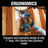 Makita XPH14T 18V LXT Lithium-Ion Brushless Cordless 1/2" Hammer Driver-Drill Kit, 2-speed, var. speed., L.E.D. Light, bag (5.0Ah) - 5