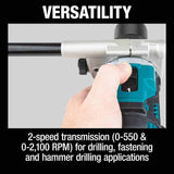 Makita XPH14T 18V LXT Lithium-Ion Brushless Cordless 1/2" Hammer Driver-Drill Kit, 2-speed, var. speed., L.E.D. Light, bag (5.0Ah) - 7