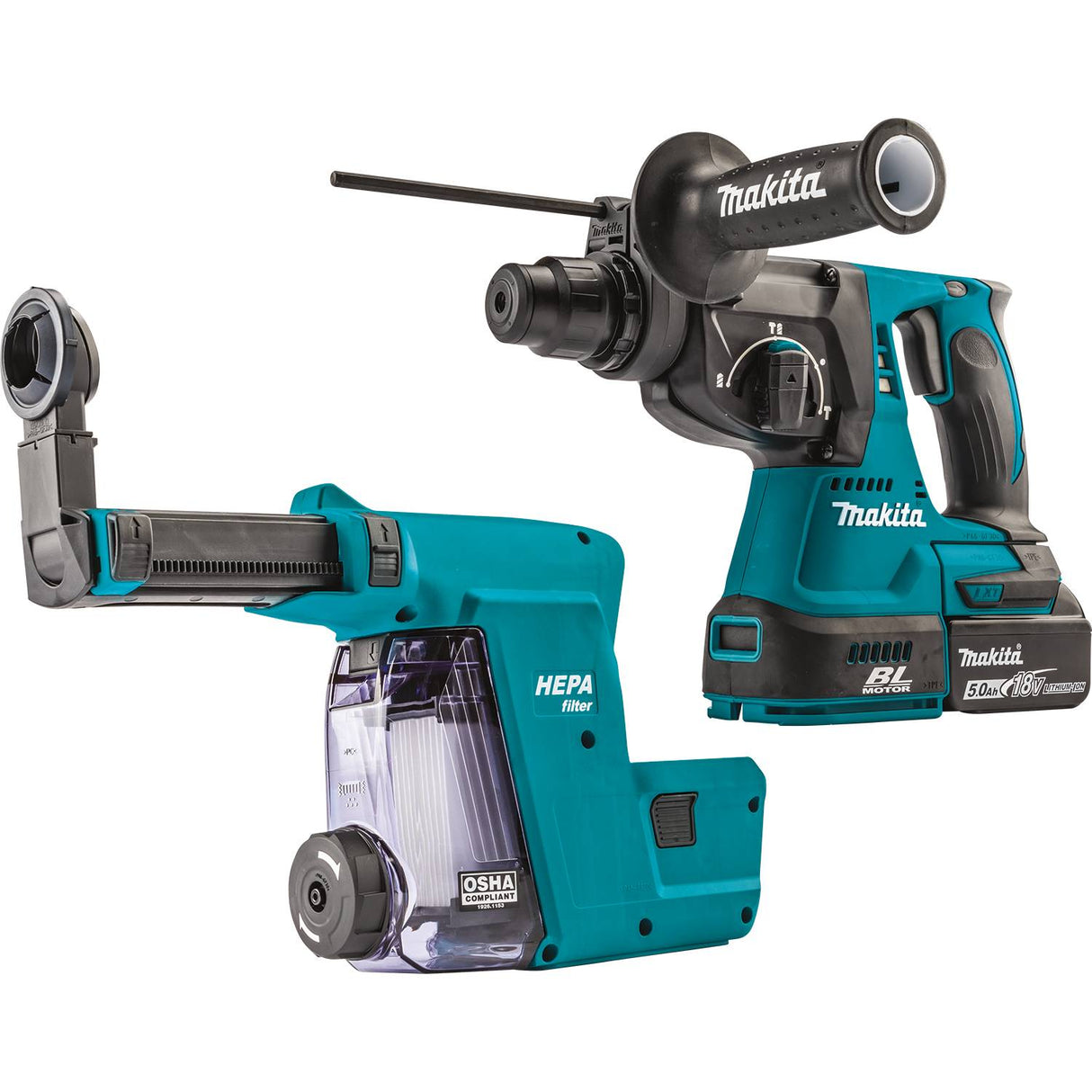 Makita XRH011TWX 18V LXT 1" SDS Rotary Hammer Kit 5.0AH With (Osha) Hepa Dust Extractor - 2