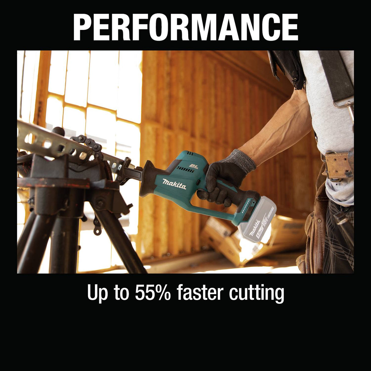 Makita XRJ08Z 18V LXT Lithium-Ion Brushless Cordless Compact One-Handed Recipro Saw, Tool Only - 9