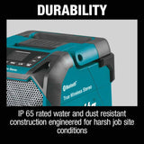 Makita XRM11 18V LXT / 12V max CXT® Lithium-Ion Cordless Bluetooth Job Site Speaker (Tool Only) - 8