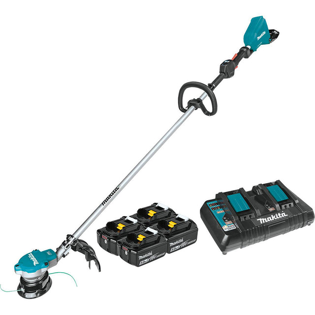 Makita XRU15PT1 18V X2 LXT Brushless String Trimmer Kit with 4 Batteries