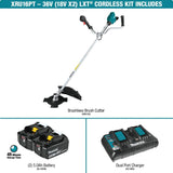 Makita XRU16PT 36V (18V X2) LXT Brushless Brush Cutter Kit, dual port charger (5.0Ah) - 12