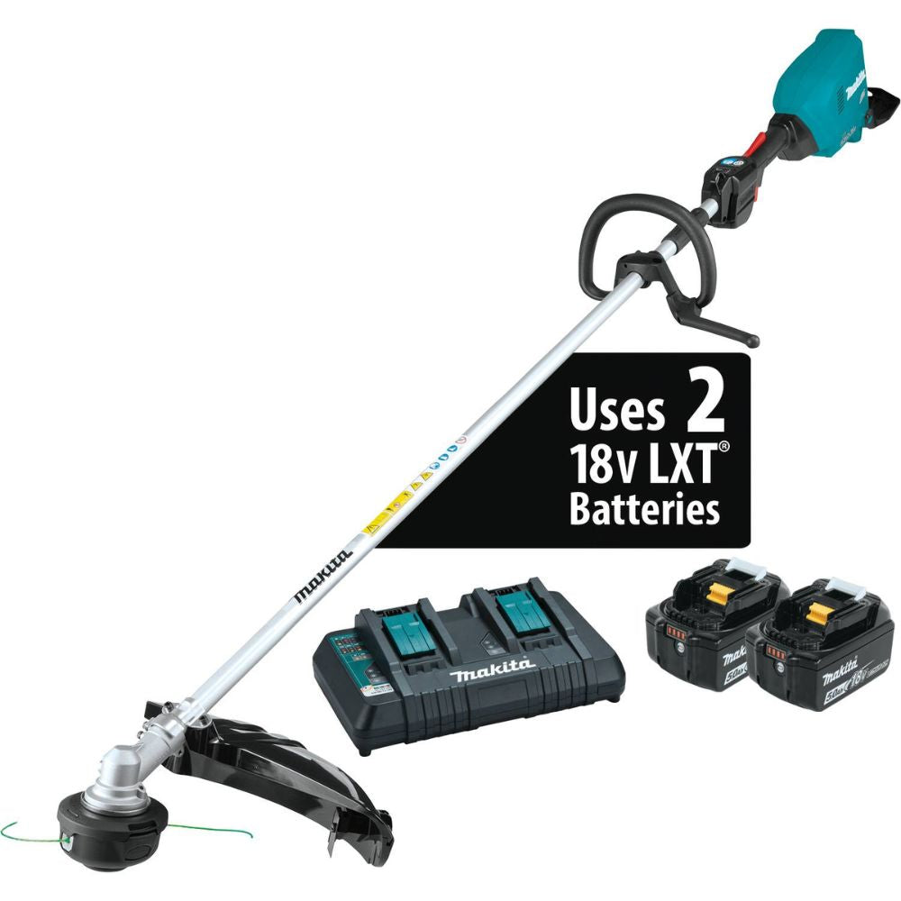 Makita XRU17PT 36V (18V X2) LXT Brushless String Trimmer Kit, dual port charger (5.0Ah)