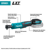 Makita XRW01SR1 18V LXT Lithium-Ion Cordless 3/8" / 1/4" Sq. Drive Ratchet Kit, interchangeable anvils, var. spd., L.E.D. Light, bag, with one battery (2.0Ah) - 2