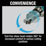 Makita XSJ03T 18V LXT® Lithium-Ion Brushless Cordless 14 Gauge Straight Shear Kit, bag (5.0Ah) - 9