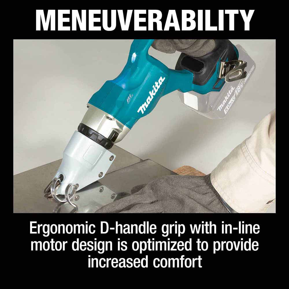 Makita XSJ03Z 18V LXT Lithium‑Ion Brushless Cordless 14 Gauge Straight Shear, Tool Only - 3