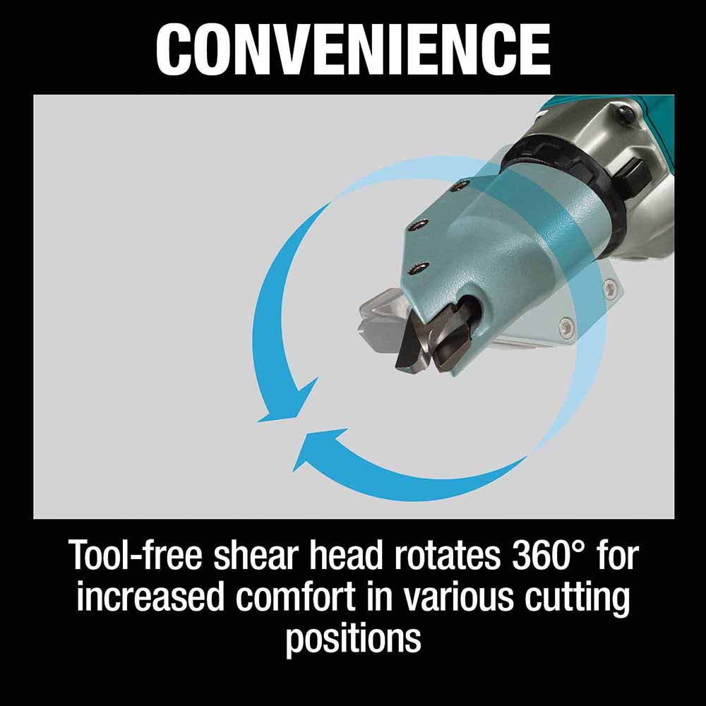 Makita XSJ03Z 18V LXT Lithium‑Ion Brushless Cordless 14 Gauge Straight Shear, Tool Only - 5