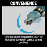 Makita XSJ03Z 18V LXT Lithium‑Ion Brushless Cordless 14 Gauge Straight Shear, Tool Only - 5