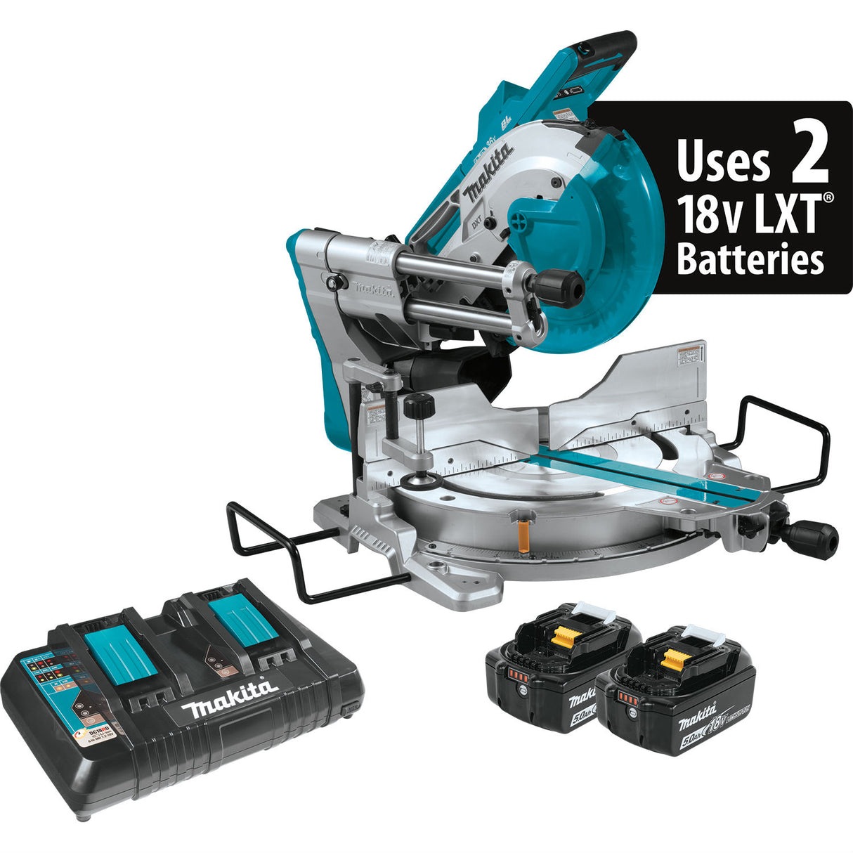 Makita XSL04PTU 18V X2 LXT (36V) Brushless 10" Miter Saw Kit, AWS and Laser