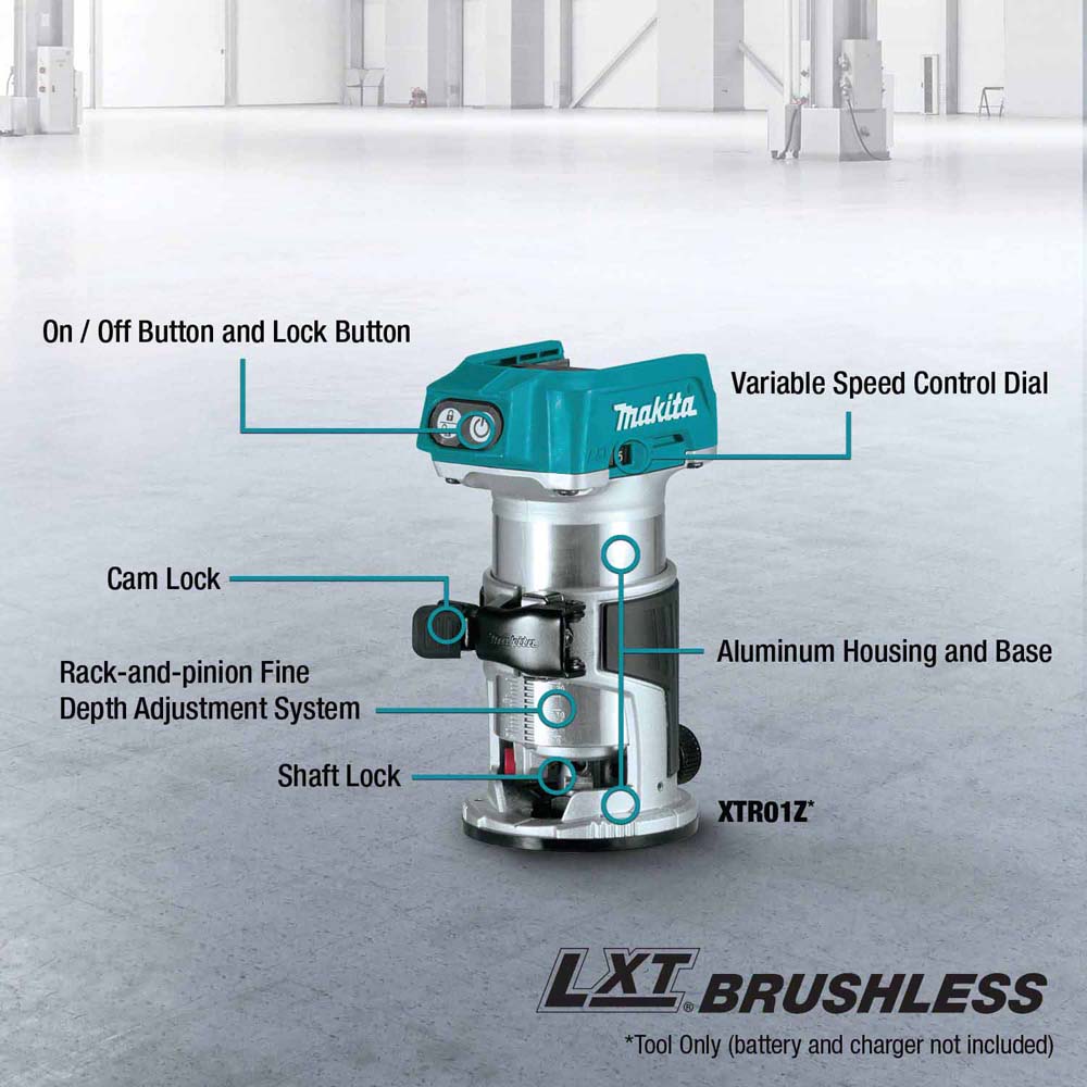 Makita XT1001SM 18V LXT Lithium-Ion Cordless 10-Pc. Woodworking Combo Kit (4.0Ah) - 5