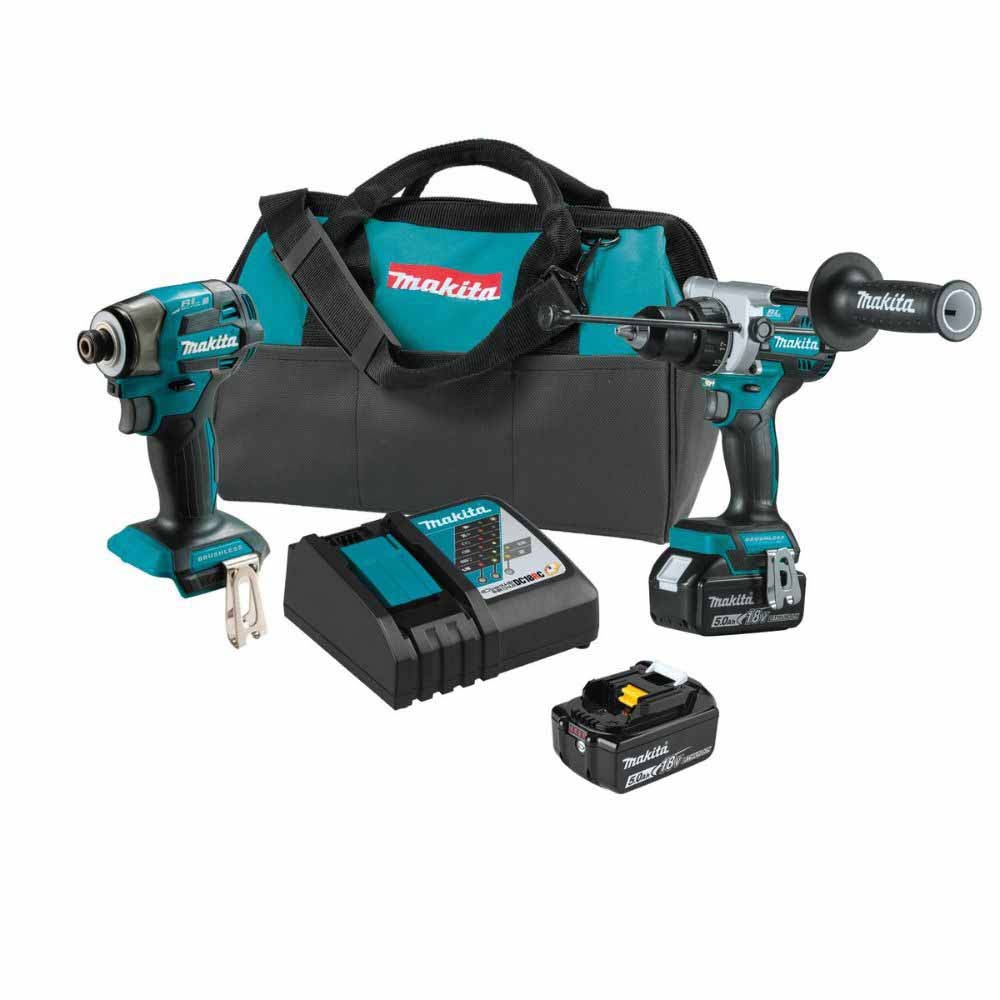 Makita XT297T 18V LXT Lithium-Ion Brushless Cordless 2 Pc. Combo Kit, XPH14Z, NEW XDT20Z, bag (5.0Ah)