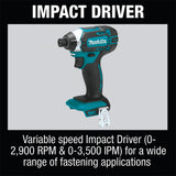 Makita XT614SX1 18V LXT Lithium-Ion Cordless 6-Piece Combo Kit (3.0Ah) - 45