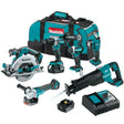 Makita XT616T 18V LXT Lithium-Ion Brushless Cordless 6 Pc Combo Kit with 5.0Ah Batteries (6 Piece Kit)