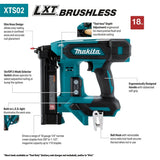 Makita XTS02Z 18V LXT Lithium-Ion Brushless Cordless 1/4” Narrow Crown Stapler, 18 Gauge, Tool Only - 2