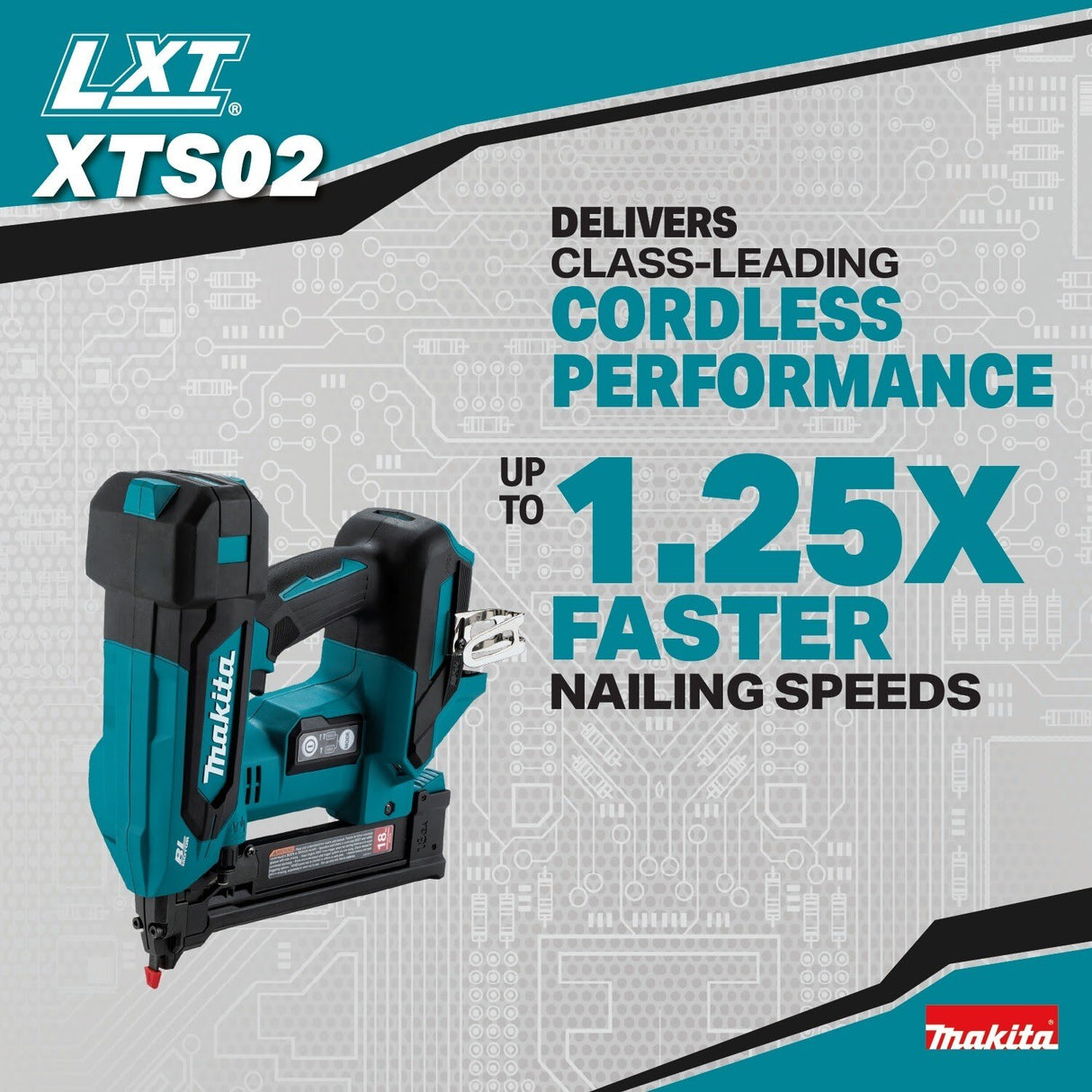 Makita XTS02Z 18V LXT Lithium-Ion Brushless Cordless 1/4” Narrow Crown Stapler, 18 Gauge, Tool Only - 5