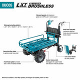 Makita XUC05Z 36V (18V X2) LXT Brushless Material Handling, Dump/Pipe Frame, Tool Only - 2