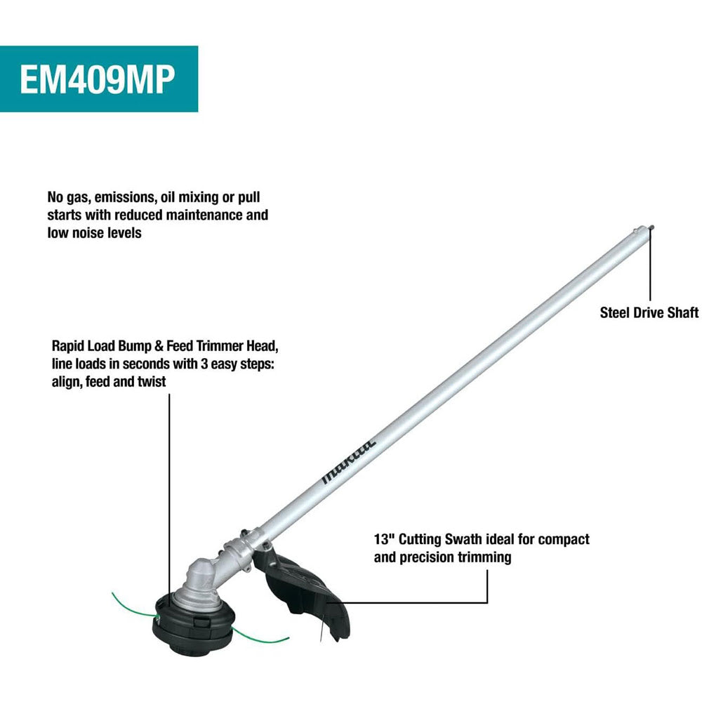 Makita XUX02SM1X5 18V LXT Brushless Couple Shaft Power Head Kit w/ String Trimmer, Pole Saw & Articulating Hedge Trimmer Attachments (4.0Ah) - 3