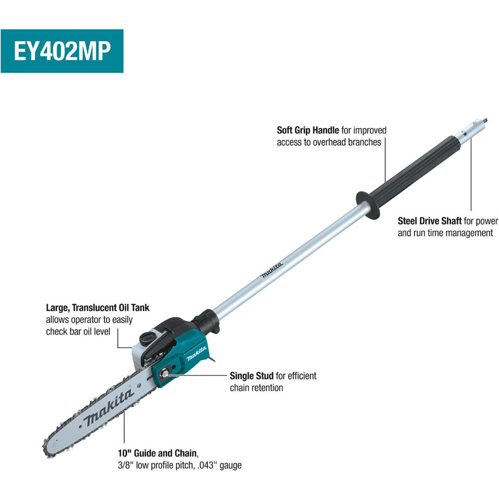 Makita XUX02SM1X5 18V LXT Brushless Couple Shaft Power Head Kit w/ String Trimmer, Pole Saw & Articulating Hedge Trimmer Attachments (4.0Ah) - 5