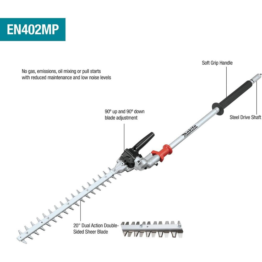 Makita XUX02SM1X6 18V LXT Brushless Couple Shaft Power Head Kit w/ String Trimmer, Pole Saw, Art. Hedge Trimmer & Blower Attachments (4.0Ah) - 4