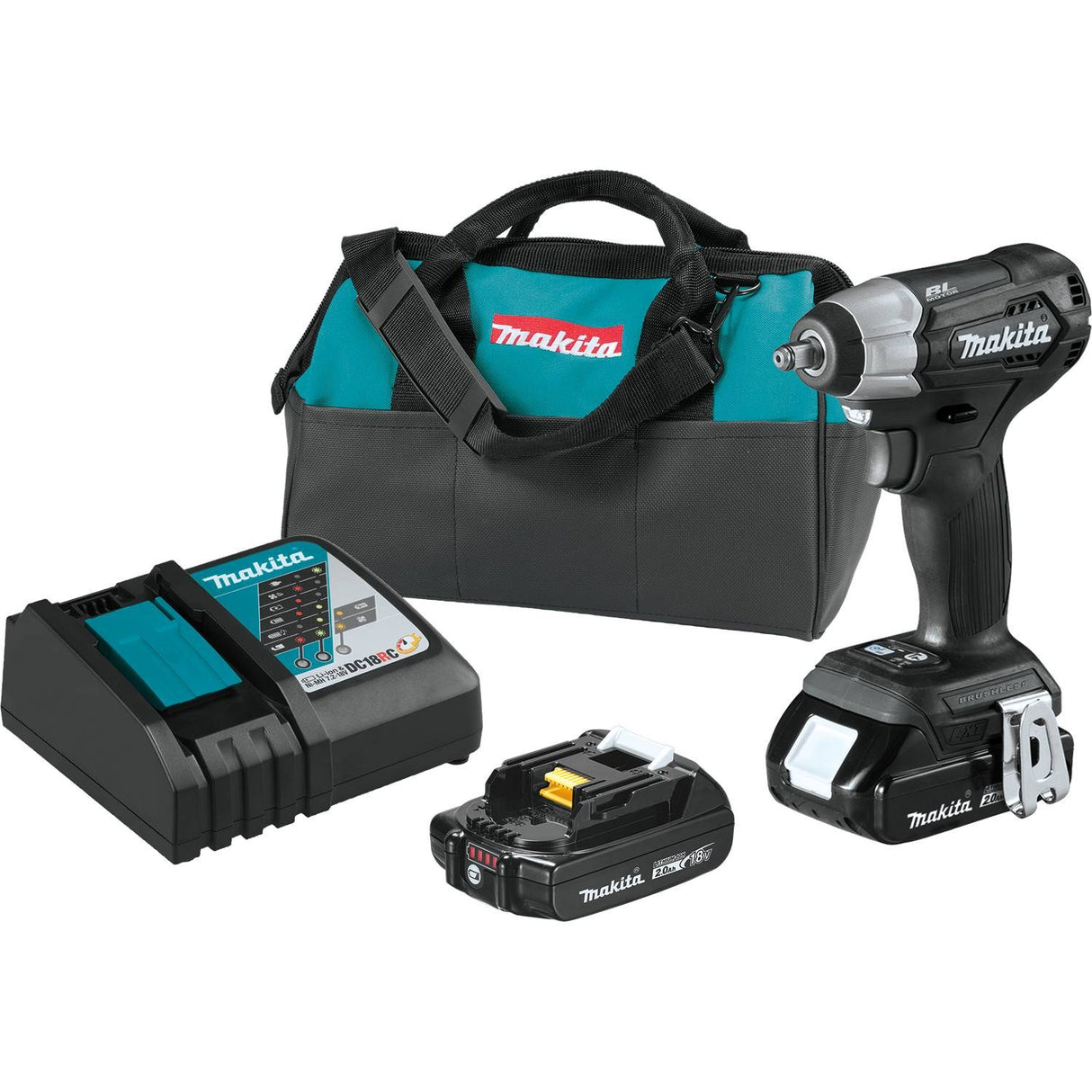 Makita XWT12RB 18V LXT SubCompact Brushless 3/8" Sq Drive Impact Wrench Kit - 2